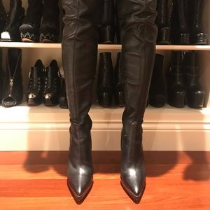 Burberry Byron Leather Over the Knee Boot